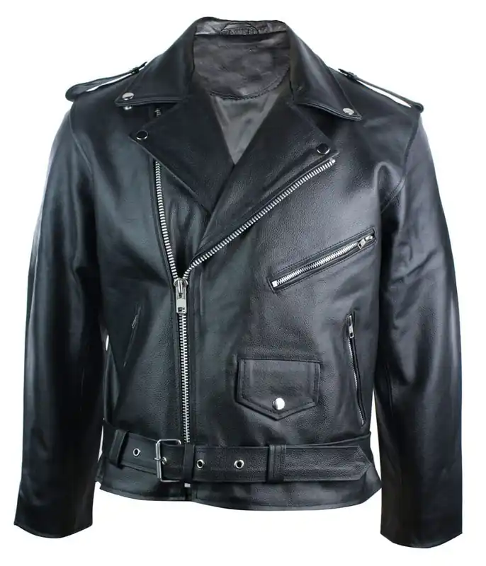 Real Leather Brando Biker Jacket - TruClothing