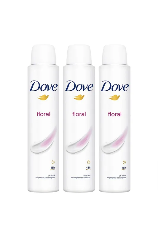Floral 'Antiperspirant' 48H Sweat Protection Deo for Women 200ml, 3pk - Dove