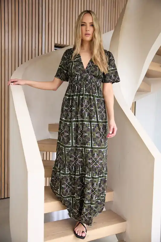 Tall Tile Print Maxi Dress - Long Tall Sally
