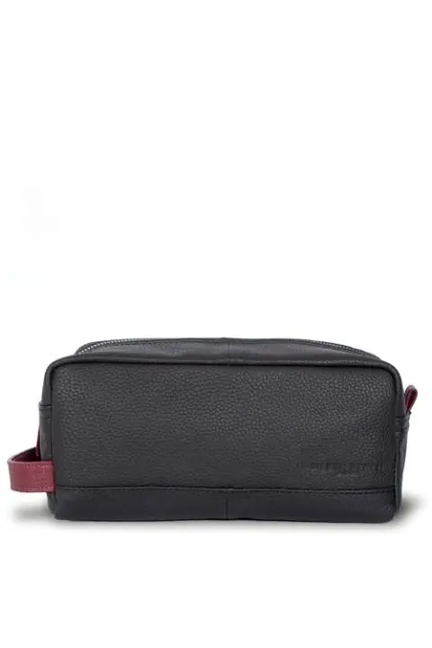 Santiago Leather Washbag - Silver Street London