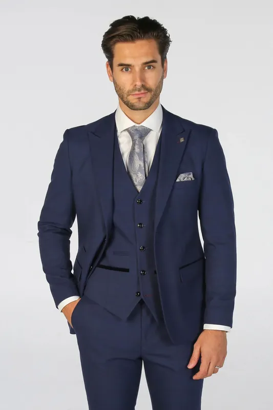 Men's Checked 3 Piece Suit Tailored Fit Suit Formal Wedding - Infinity Leather