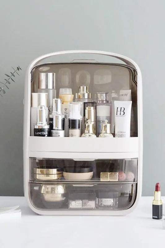 Cosmetic Makeup Storage Organiser Skincare Display Box Case With Portable Handle - SHEONLY