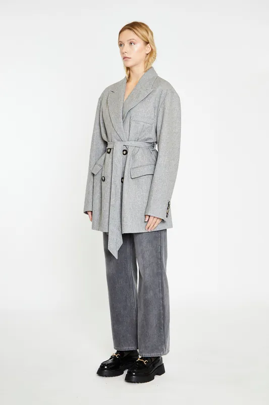 Oversized Belted Blazer Coat - Shnoo