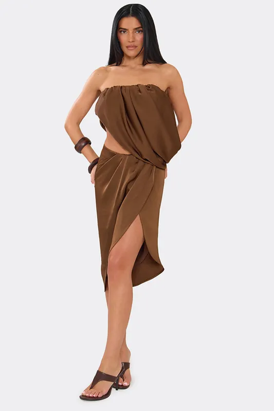 Satin Midi Skirt - EGO