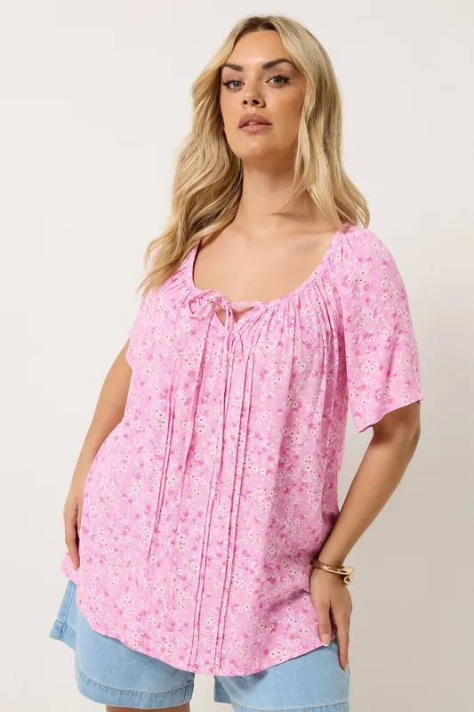 Floral Tie Neck Blouse - Yours