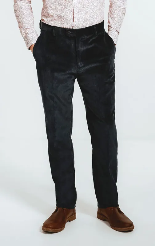 Navy Corduroy Trousers - Dobell