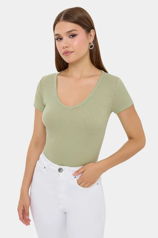 Basic Short Sleeve V-Neck T-Shirt