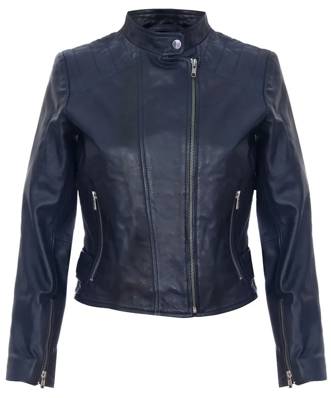 Leather Biker Jacket-Celaya