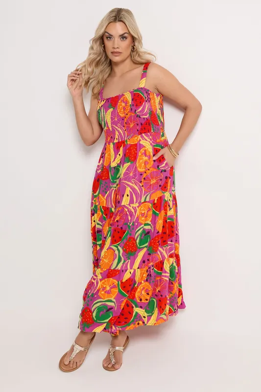 Fruit Print Maxi Dress - Yours