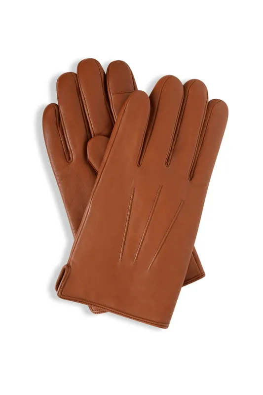 Tan Real Leather Gloves - Barneys Originals
