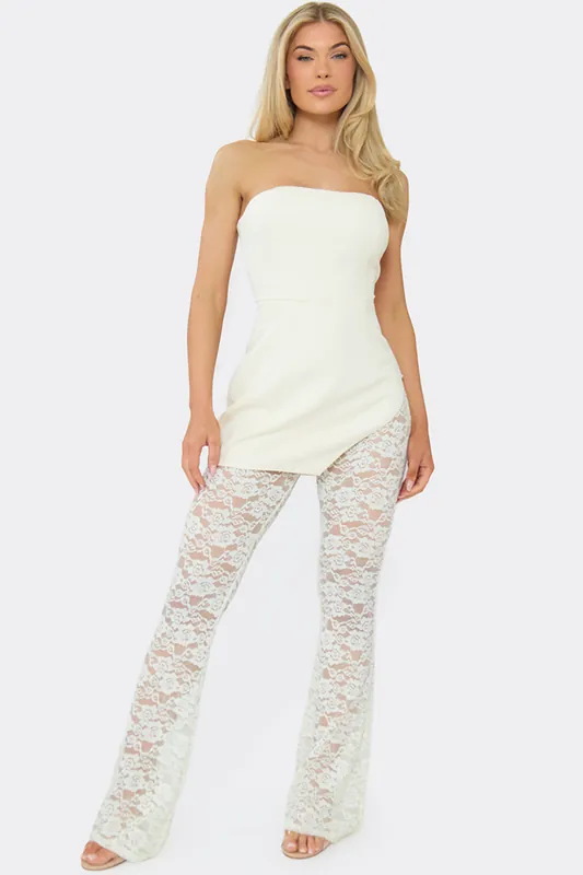 Bandeau Sleeveless Bandeau Lace Jumpsuit - EGO