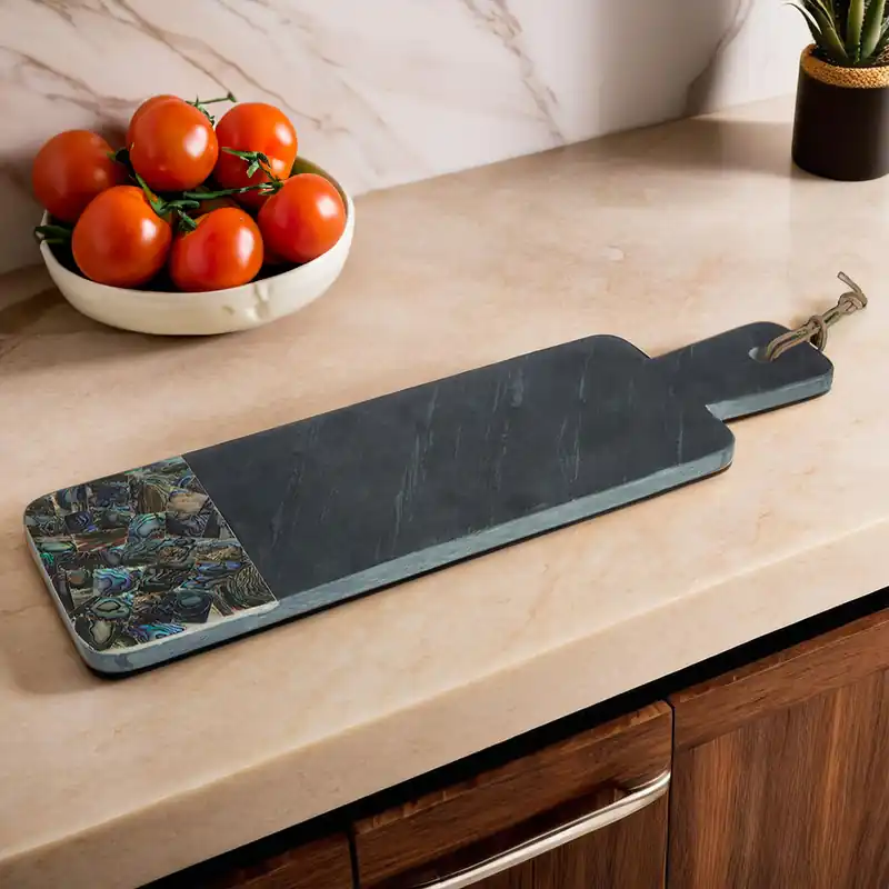 Unique Black Slate Paddle Board, Large Paddle Sup Board, Natural Board Sup For Display in Modern Kitchens - Orsina