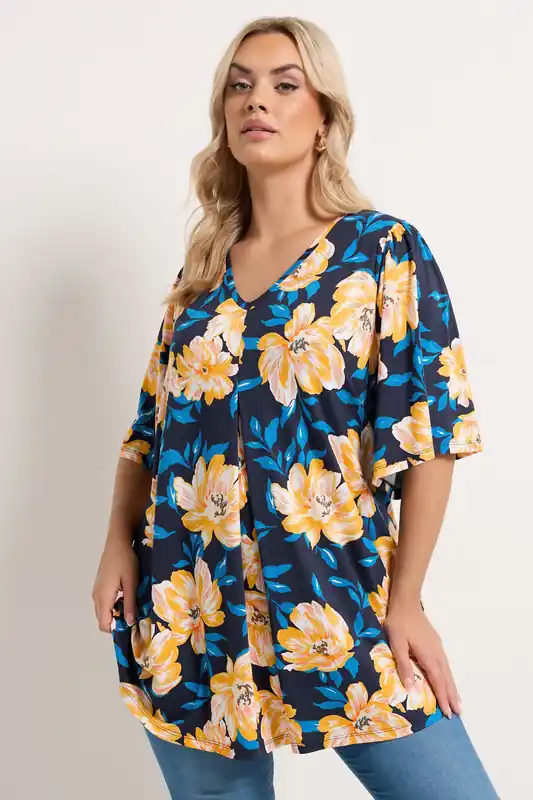Floral Pleat Front Top - Yours