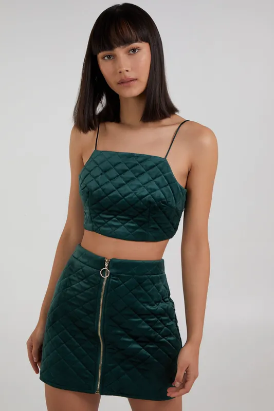 Green Crop Cami Top - Pink Vanilla