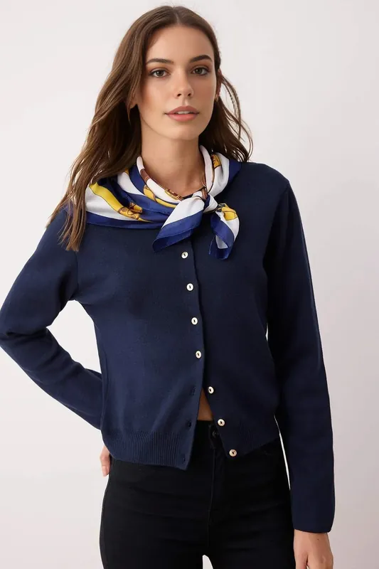 Soft Textured Knit Cardigan With Button Detail - WOVCOR