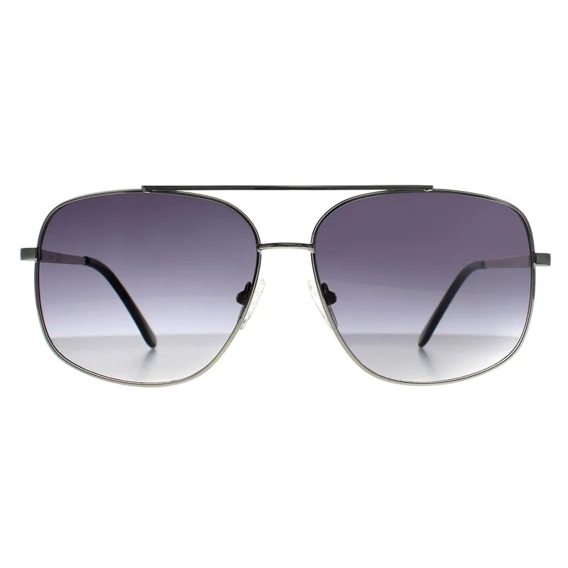 Aviator Shny Light Nickeltin Smoke Gradient GF0207 - Guess