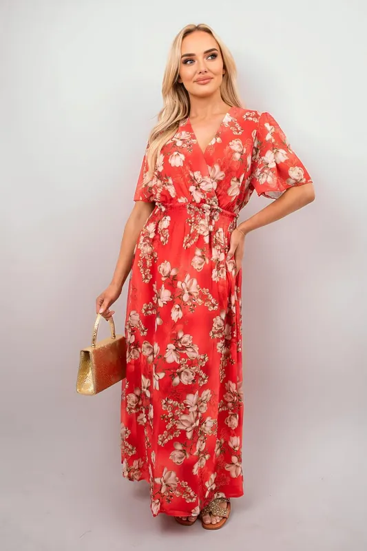 Ophelia Floral Wrap Maxi Dress - IKRUSH