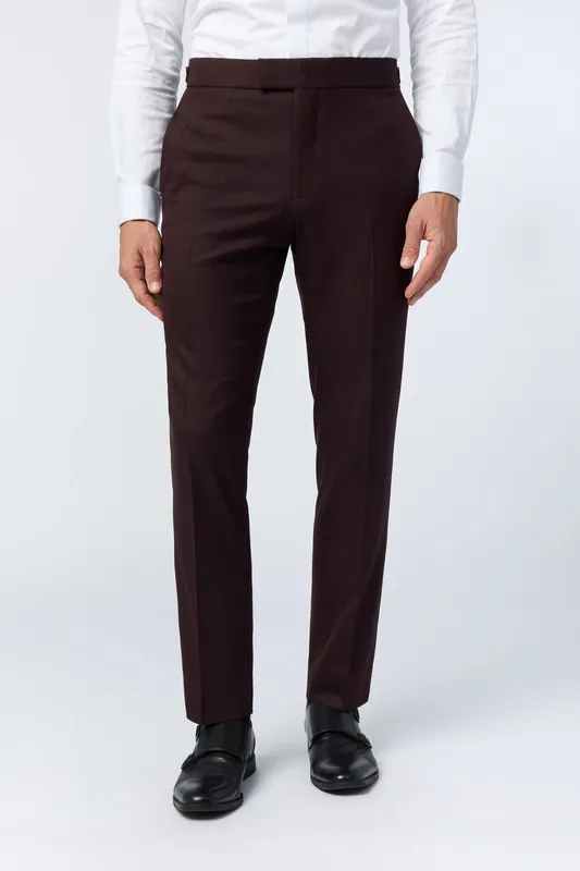 Texture Slim Fit Dinner Trouser - Antique Rogue