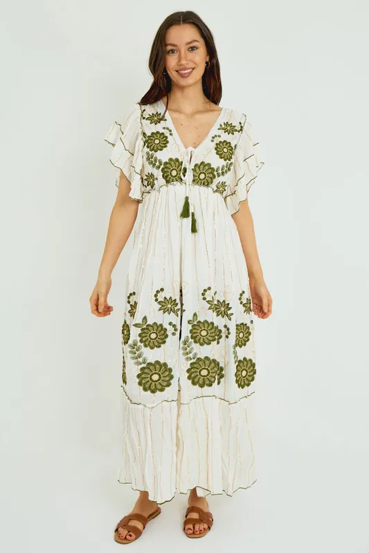 Boho Embroidered Maxi Dress - ELAINA FASHION