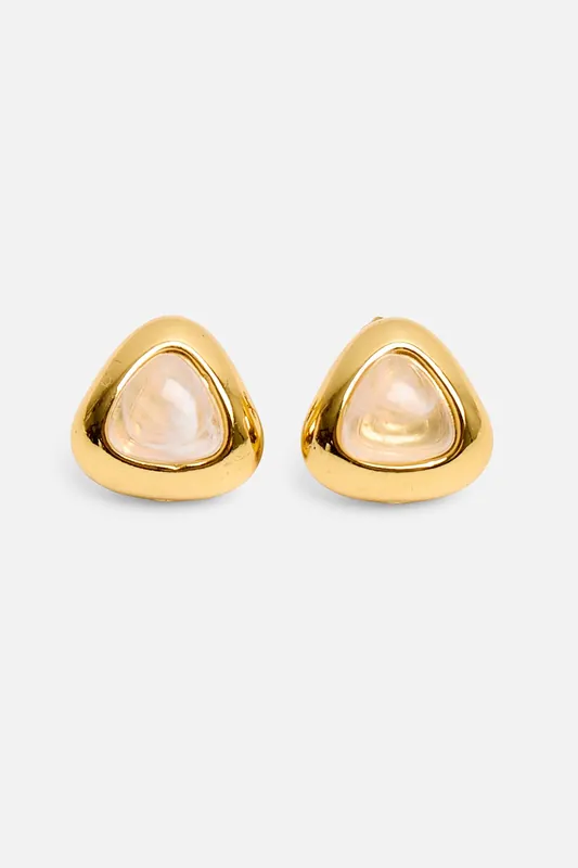 Gold Plated Triangle Earrings - Public Desire