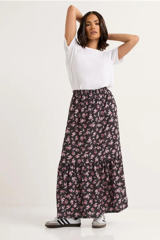 Ditsy Floral Tiered Maxi Skirt - PixieGirl