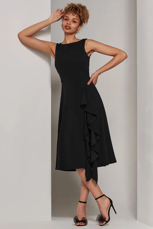 Haylen Frill Detail Midi Dress - Jolie Moi