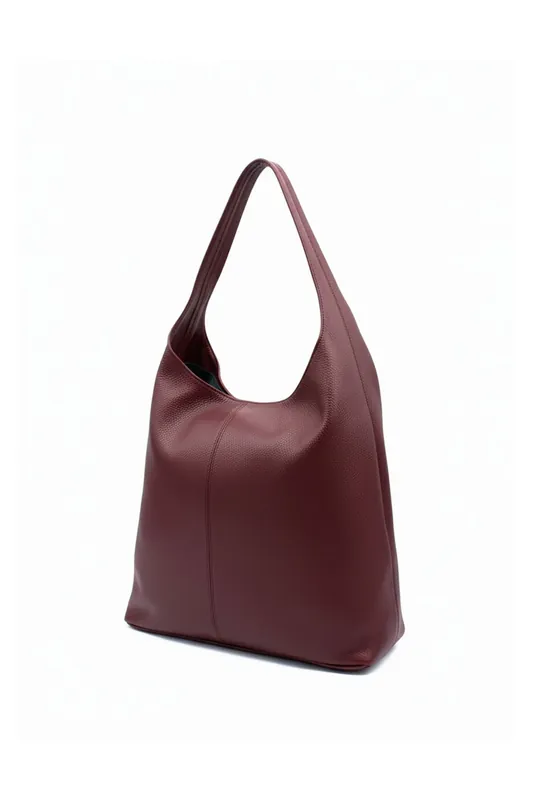 Genuine Italian Leather Slouchy Tote Shoulder Handbag - Kitise