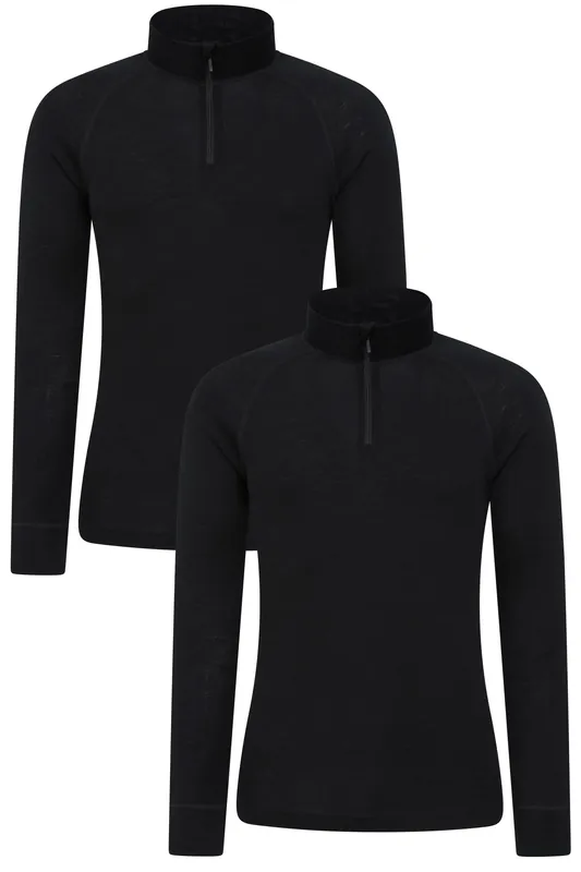 Merino Base Layer Top Outdoors Long Sleeved Winter Tee - Mountain Warehouse
