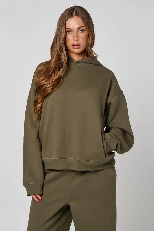 Khaki Star Back Graphic Hoodie - Urban Bliss