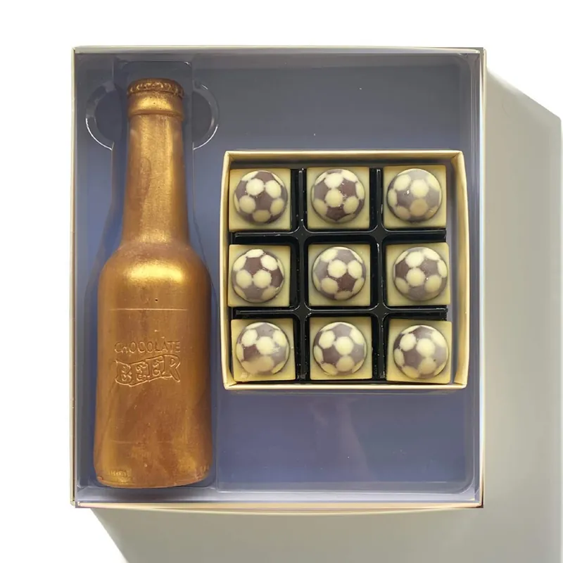 Chocolate Beer Bottle And Footballs - CHOC ON CHOC