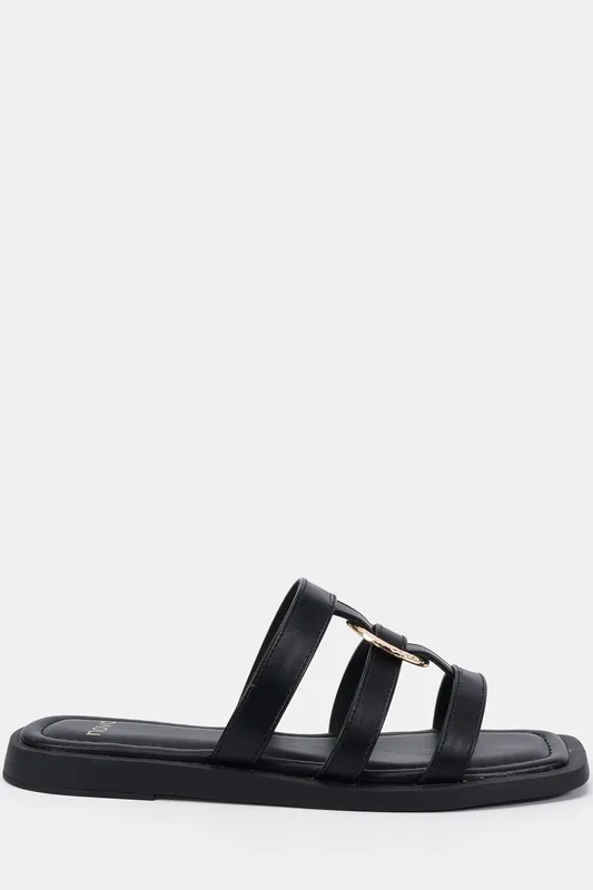 Talia Ring Hardware Detail Strappy Mule Sandal - Novo