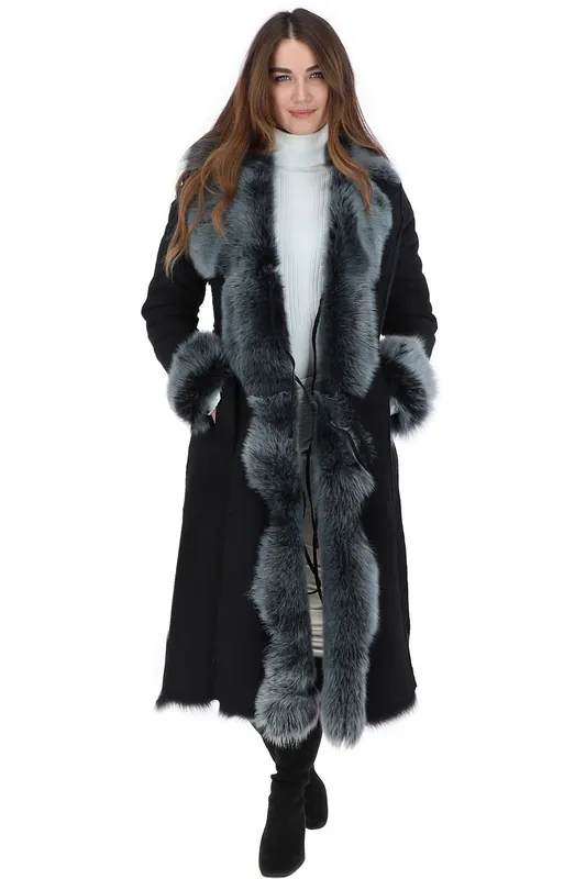 Alaska' Long Length Toscana Suede Leather Coat - Ashwood Leather