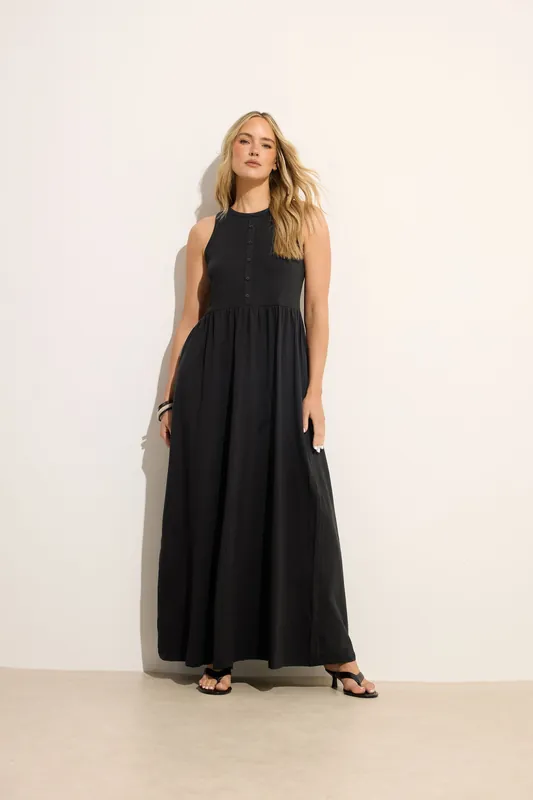 Tall Button Detail Cotton Maxi Dress - Long Tall Sally