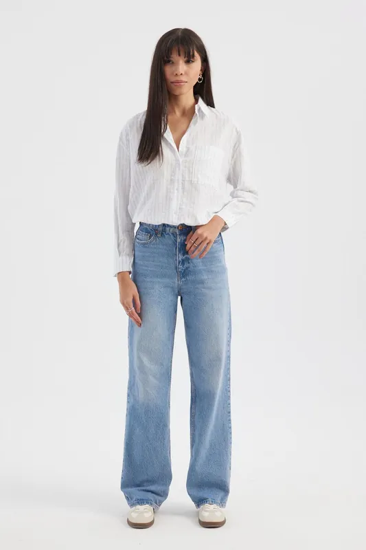 Striped Pocket Tie Back Shirt - Hiccup