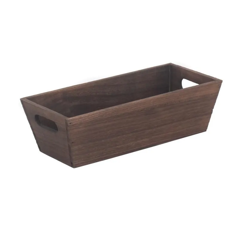 Wood Dark Wooden Packing Trough - Red Hamper