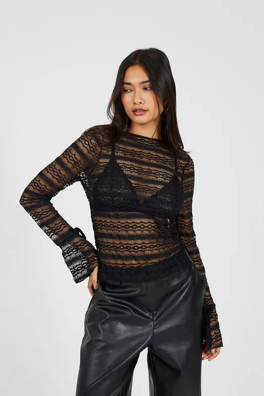 Long Sleeve Lace Top - Brave Soul