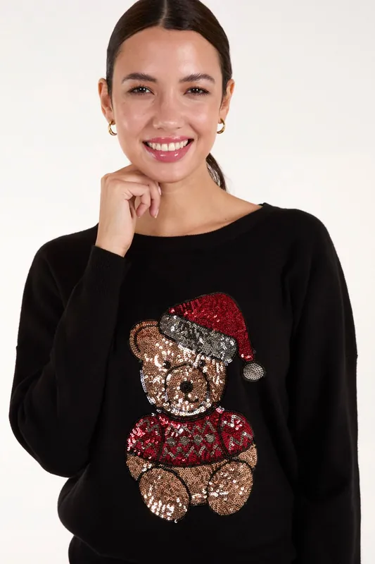 Teddy Bear Christmas Jumper - Blue Vanilla