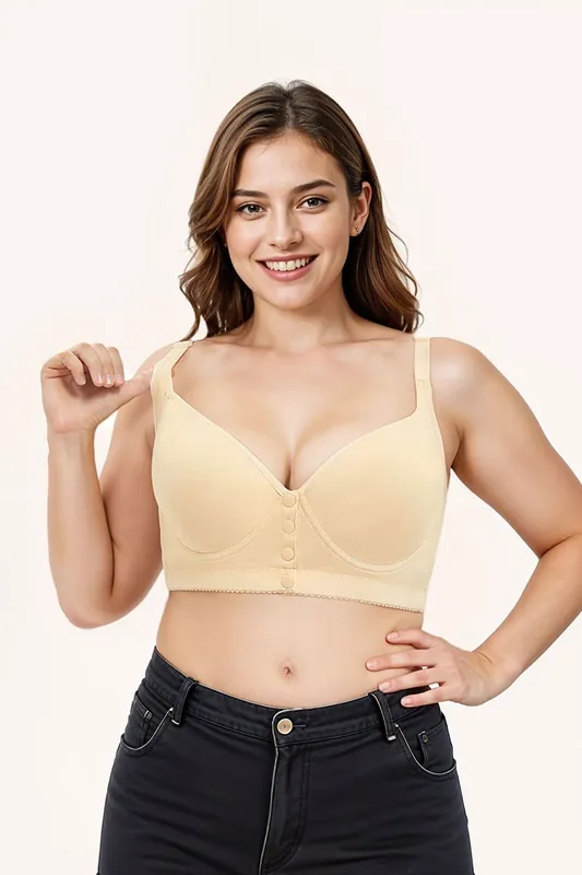 Front Button Underwired Push Up Bra - MODISHION