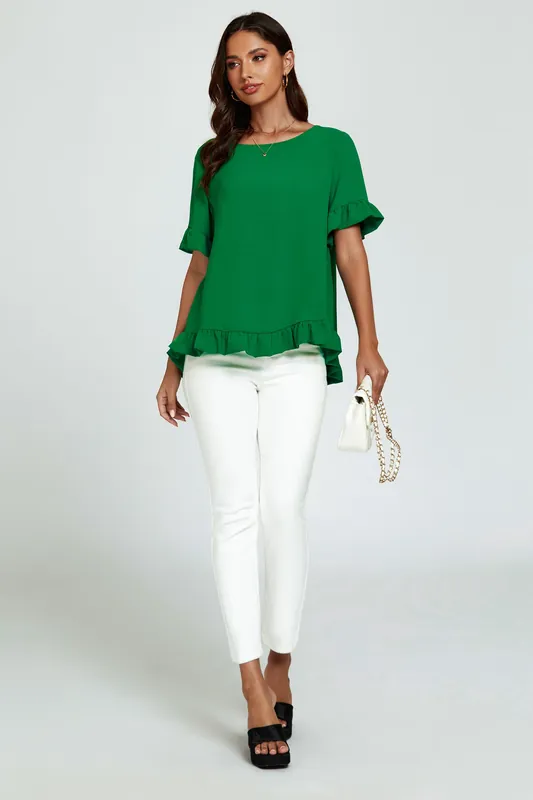 Frill Detail Short Sleeves Top - FS Collection