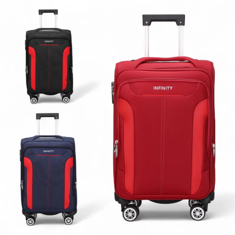 Soft Cabin Suitcase 36.5 x 23.5 x 58 cm Nylon 900D Suitable Integrated Lock for Easyjet, Ryanair - Infinity Leather