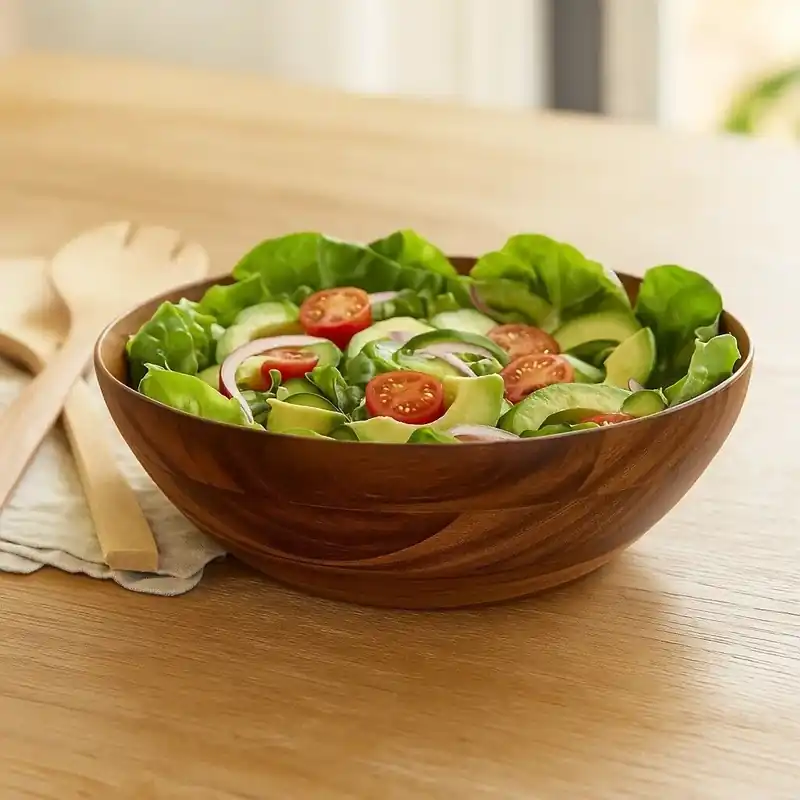 Rosi Small Round Sheesham Wood Salad Bowl - Orsina