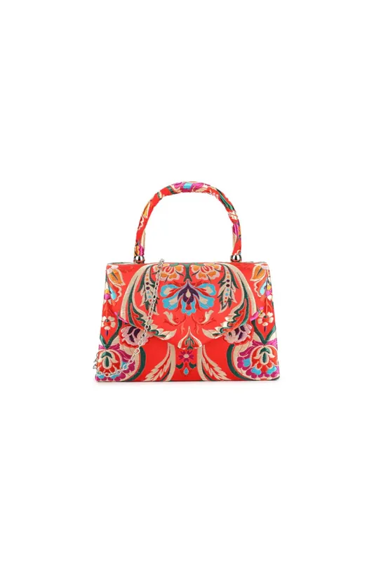 Floral Satin Small Top Handle Bag - Aftershock London