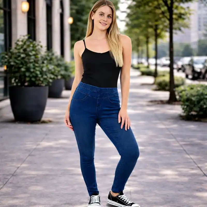 Skinny Fit Denim Jeans Jeggings Pull On Casual with Pockets - Smart Living