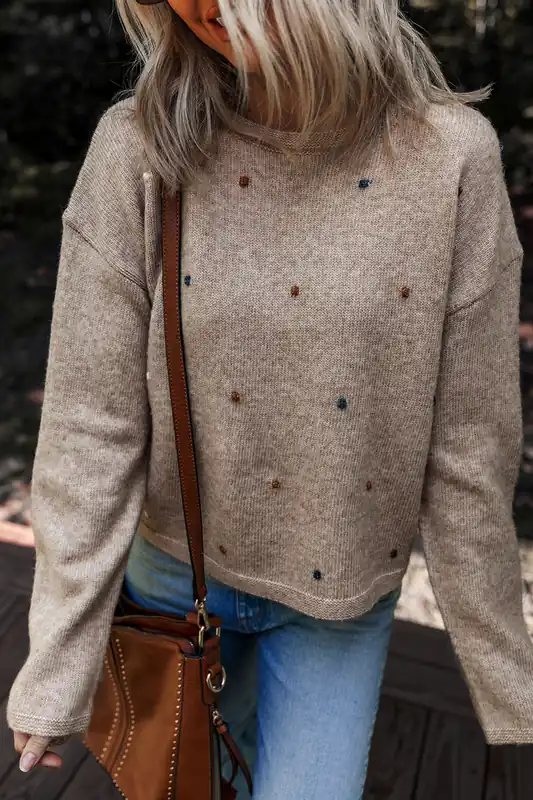 Embroidered Detail Pullover - Everyday The Label