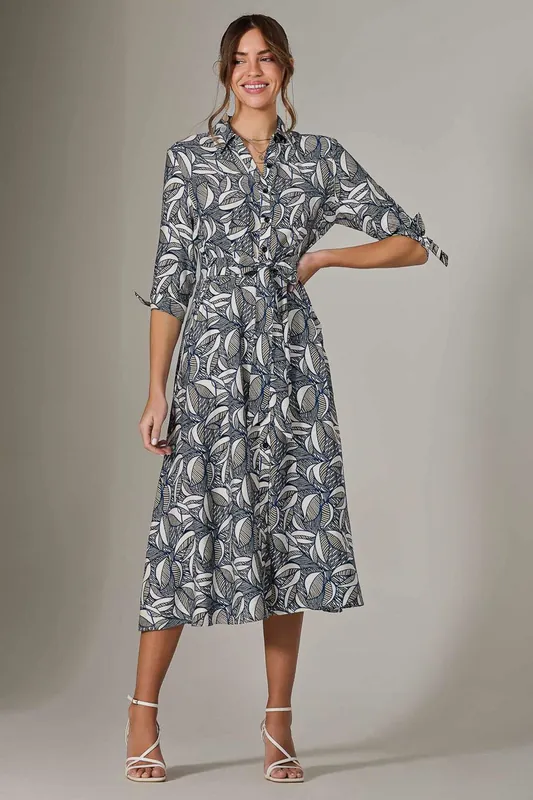 Tie Sleeve Shirt Maxi Dress - Jolie Moi