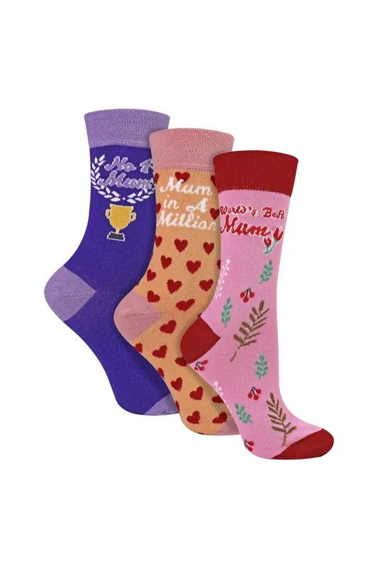 3 Pack Mum Novelty Socks Fun Patterned Socks | Mother's Day Gift - Sock Snob