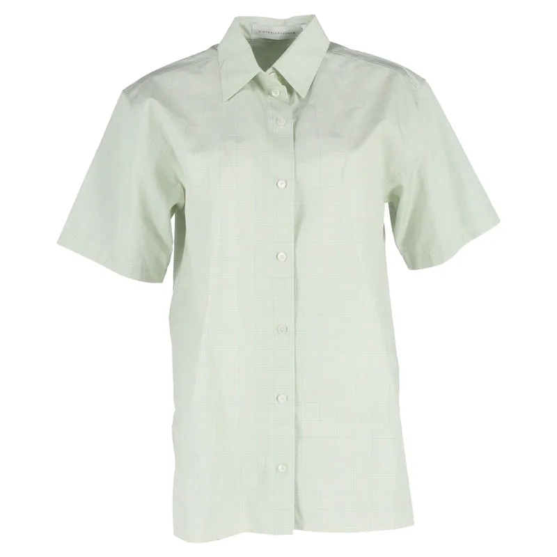Preloved Check Print Shirt in Green Cotton - Victoria Beckham
