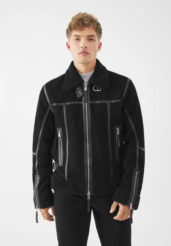 Real Suede Landor Shearling Jacket - Bolongaro Trevor
