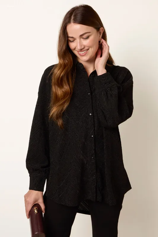 Black Metallic Shirt - Blue Vanilla