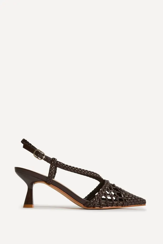 Cadence Brown Handwoven Court Heels - Linzi